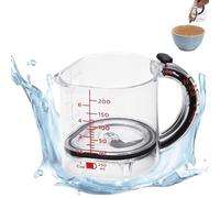 Taza medidora de vidrio ajustable con asa, recipiente medidor 4 en 1 multifuncional, herramienta de cocina fácil de leer para hornear, mezclar café y uso en horno precalentado