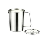 Taza Medidora Recipiente Acero Inoxidable Con Doble Escala Y Tapa