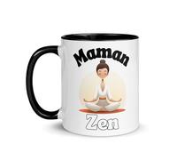 Taza meditación Zen Maman Madre Relajación Serenidad Taza Yoga Paz Conciencia Espiritualidad Budismo Regalo Fiesta Cumpleaños Bienestar Calma Interior Monje Buda Mandala Anti-Stress