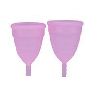 Taza menstrual de 3 colores y 2 piezas para principiantes-suave reutilizable taza de época tampón y almohadilla modelo desechable de tazas de silicona reutilizables, tampón (rosa)