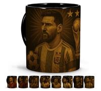 Taza Messi. Tazas Leyendas del Fútbol. Tazas Desayuno. Cosas de Futbol para Niños. Entrenador Futbol. Dia del padre Regalos Originales. Colección Única Leyendas 330ml Leo