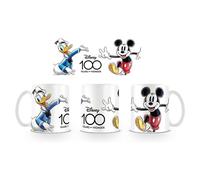 Taza Mickey Mouse y Pato Donald Disney 100 Aniversario Cerámica 315 mls