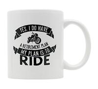 Taza Motocicleta Sí, Tengo Un Plan De Jubilación. Planeo Conducir. Con Asa Taza Te Personalizada Mug Coffee Para Recuerdos Decorar Amiga