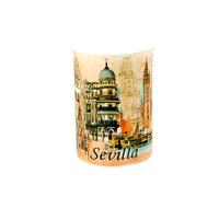 Taza Mug Ciudad de Sevilla de 10 cm. Torre del Oro La Giralda Plaza España 8 cm. de diámetro