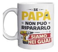 Taza Mug Papá Divertida 330 ml - Idea regalo Día del Padre Original - "Se non può Ripararlo siamo in i problemi " - Idea regalo per compleanno e Natale
