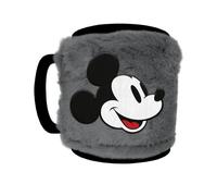 Taza Mullida Mickey Mouse Smile Disney 440 ml de Cerámica | Ideal para Café | Funda de Peluche | Apta Microondas | Producto Oficial | Regalo Disney