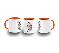 TAZA NARANJA doraemon anime amigos personajes chibi color mug.