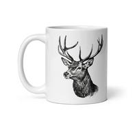 Taza Naturaleza Ciervo Jabalí Zorro Laico Markassin Bosque Paseo Caza Animales Paisaje Té Café Taza Original Regalo Colega Hombres Mujeres Naturalista Abuelo Abuela (Blanco)