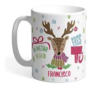 Taza Navidad personalizada MI MEJOR REGALO ERES TÚ. Regalo original taza de cerámica Navidad con nombre personalizado.
