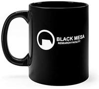 Taza negra única de Mesa Research Facility, regalo para jugadores, regalo geek, regalo de juego, válvula de portal de media vida, regalo de cumpleaños para mi madre, taza de humor divertida, regalo de