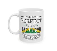 Taza No Soy Perfecto, Pero Soy De Jamaica Y Eso Es Casi Suficiente. Mug Elegante Tazas De Café Personalizada Tazas Para Cocina Desayuno Oficina 330Ml