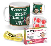 Taza Nuestra Seño Mola un Huevo | Regalo Divertido para Profesora Infantil, primaria... | Incluye Pulsera Coleccionable y Caramelos Divertidos | Pack Original Fin de Curso o Cumpleaños