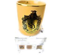 Taza oficial de Harry Potter Hufflepuff con lámina dorada y logotipo 3D en relieve en caja de regalo superior