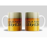 Taza 'Ojalá fuese Cerveza' regalo original - cerámica 355ml | Efecto cerveza