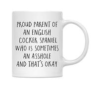 Taza Orgulloso Padre De Un Cocker Spaniel Inglés Que A Veces Es Un Imbécil Colorido Taza De Café Personalizada Mug Coffee Para Té Recuerdos Decorar