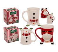 Taza, Papá Noel y muñeco de nieve,