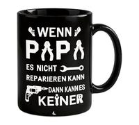Taza Papa: "Si papá no puede repararlo, nadie puede. » Esta taza con forma de herramienta tiene un patrón de llave ajustable y es perfecta para el día del padre, cumpleaños o Navidad (400 ml)