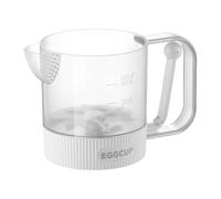 Taza para batir huevos: batidora manual semiautomática para batir huevos, recipiente para crema, espumador de leche manual, suministros para hornear de cocina, jarra para mezclar antideslizante