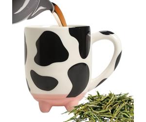 Taza para beber con patrón de - Vaso de granja novedoso de tamaño de 430 ml, recipiente sorber de borde ancho generoso, taza con gráfico artístico de animales, de mango de fácil