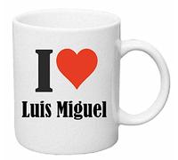 taza para café I Love Luis Miguel Cerámica Altura 9.5 cm diámetro de 8 cm de Blanco