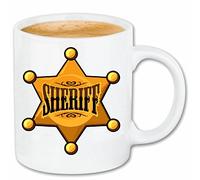 taza para café Sheriff del vaquero WESTERN INDIAN SALÓN DE POLICÍA El jefe de policía rojo occidental indio INDIOS Caso duro de la cubierta Teléfono Cubiertas cubierta para el330 ml de cerámica en bl