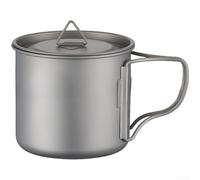 Taza para camping y senderismo con asa plegable, diseño redondo compacto, botella de agua ligera reutilizable (500 ml)
