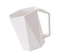 Taza para Enjuague Bucal, Forma Hexagonal, Elegante, Reutilizable, Versátil, Soporte para Cepillo de Dientes Geométrico, Fácil de Limpiar, Plástico Ligero para Baño (White)