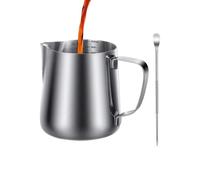 Taza para espumador de leche - acero inoxidable de 350 ml marcada, jarra para verter leche Art, herramienta de café | Producción de espuma de capuchino espresso para uso en bares en la cocina