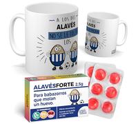 Taza para hinchas | A los del Alaves no se le tocan los huevo | Pack con Taza + Caramelos Divertidos | Regalo Original del Alavés | Perfecto para Navidad o Cumpleaños