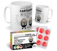 Taza para hinchas | A los del Cartagena no se le tocan los huevo | Pack con Taza + Caramelos Divertidos | Regalo Original para Navidad o Cumpleaños o día del padre