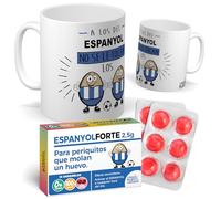 Taza para hinchas | A los del Espanyol no se le tocan los huevo | Pack con Taza + Caramelos Divertidos | Regalo Original del Espanyol | Perfecto para Navidad o Cumpleaños