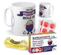 Taza para hinchas | Ser del Barcelona mola un huevo | Pack con Taza, Pulsera Coleccionable y Caramelos Divertidos | Regalo Original para Cules | Perfecto para Navidad o Cumpleaños | F.C Barcelona