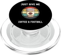Taza para llevar para amantes del café Just Give Me Football and Coffee PopSockets PopGrip para MagSafe