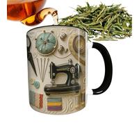 Taza para máquina de coser, taza de café de cerámica de alta calidad, taza de café con diseño de sastre, taza de bebida artística, regalo único para entusiastas de la colcha, para el hogar, oficina