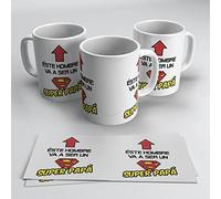 Taza para Papá primerizo - Futuro Super Papa - Regalos originales Padre Primerizo (Super Papa Doble)