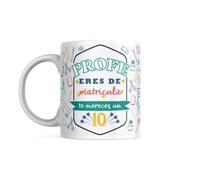 Taza para Profesor/Profesora de Matrícula - Regalo Original para Fin de Curso, Desayuno/Café - Cerámica 350ml - Graduación Maestro/Maestra