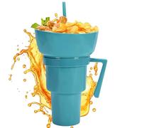 Taza para Snack y Bebida | Vaso de Bebida con Bol para Snacks en la Parte - Contenedor Antiderrames Para Comida Y Bebidas, Para Patatas Fritas, Fruta, Postres, Palomitas, Té En Fiestas Y Exteriores