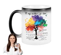 Taza Para Suegra - Taza De Café Para El Día De La Madre Con Impresión De Letras | Taźa Que Cambia De Color De Temperatura | Cerámica De 3,74 X 3,15 Pulgadas, Para La Mejor Mamá Del Mundo, Regalo Noved