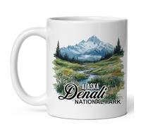 Taza Parque Nacional Denali, Alaska, Pico Nevado, Glacial Wilderness Coffee Mug Funny Taza De Cerámica Cerámica Mug For Hogar Regalo Desayuno 330Ml