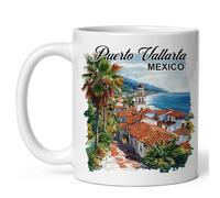 Taza Paseo Marítimo De Puerto Vallarta, México, Vista A La Bahía Tazas Funny Taza De Cerámica Únicas Mug For Hogar Cocina Oficina 330Ml