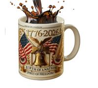 Taza Patriótica 250 Aniversario - Recuerdo, 1776 2026, Taza ceremonial conmemorativa para entusiastas de la historia, hombres, amigos, familiares, padres, madres, multiusos, utilidad interior al aire