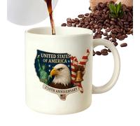 Taza Patriótica,Taza conmemorativa del 250 aniversario | 1776-2026 Taza de cerámica con banderas de Estados Unidos - Para entusiastas de la historia, hombres, mujeres, padres y