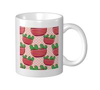 Taza Patrón Sin Costuras De Comida De Ensalada Resistente Taza De Café De Cerámica Con Asa Taza De Porcelana Para Espresso Amiga Decorar