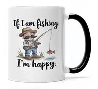 Taza Pêcheur Si Je Pêche, Je Suis Heureux Personalizada Taza Desayuno Colorido Tazas De Desayuno Para Oficina Recuerdos Decorar