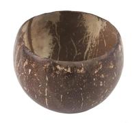 Taza pequeña para velas, cuenco redondo de cáscara de coco para servir frutas secas, decoración de coco natural, portavelas ecológico, decoración sostenible del hogar, estilo tropical (pulido)