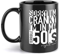 Taza Perdón Si Estoy De Mal Humor, Estoy En Mis Terribles 50 Ahora Mismo. Es Gracioso. Taza De Cerámica Elegante Tazas De Café Personalizada Tazas Para Hogar Cocina Regalo 330Ml