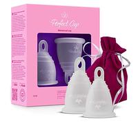 Taza perfecta - copa menstrual (bolsa incluida) - 100% silicona de grado médico - vegano - Super suave y flexible - Protección de 12 horas - Reutilizable - Fabricado en Europa