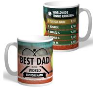 Taza personalizable con texto en inglés "Best Dad in The World Tennis Fans" para los fanáticos del tenis, regalo de Navidad