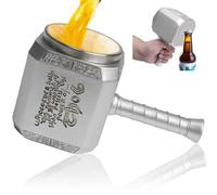 Taza Personalizada Acero inoxidable,Tazas de Cafe Thor,Martillo de Thor Taza,Jarra Cerveza,Regalos originales para hombres mujeres parejas para su aniversario de boda cumpleaños 450ml (Plata)