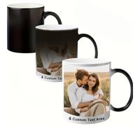 Taza personalizada con foto que cambia de color, taza de café de cerámica con imagen y texto, regalo de 325 ml para parejas, día de San Valentín, aniversario y cumpleaños